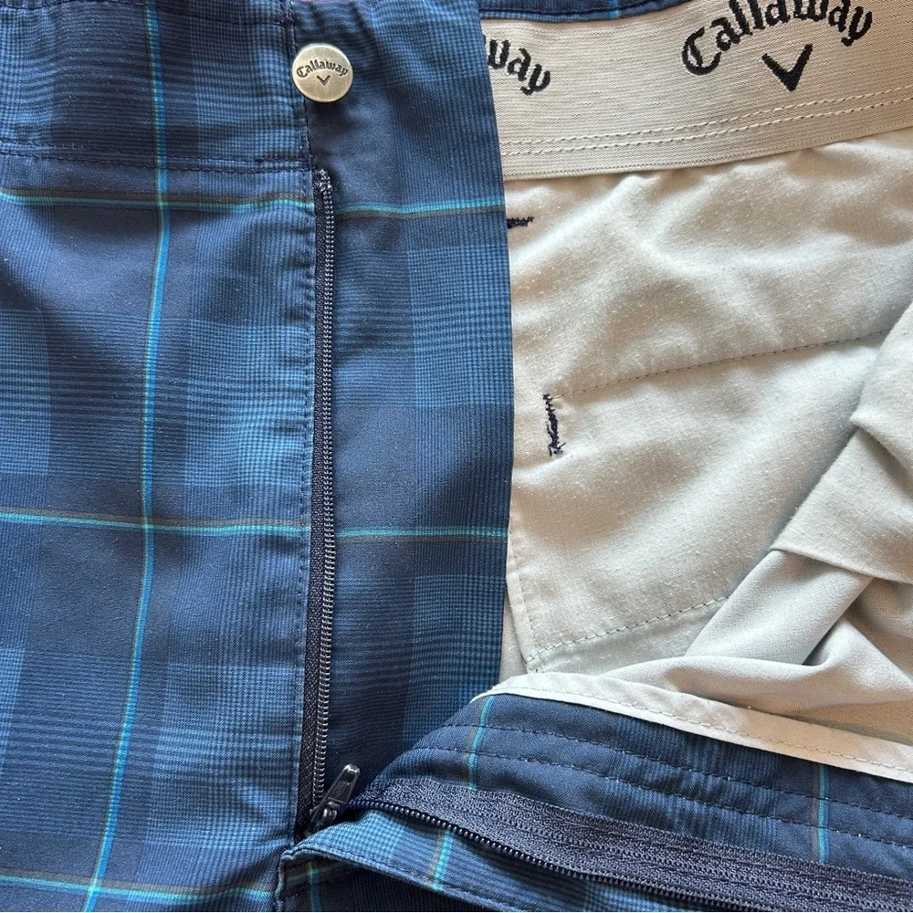 Men's Blue Plaid Shorts‎